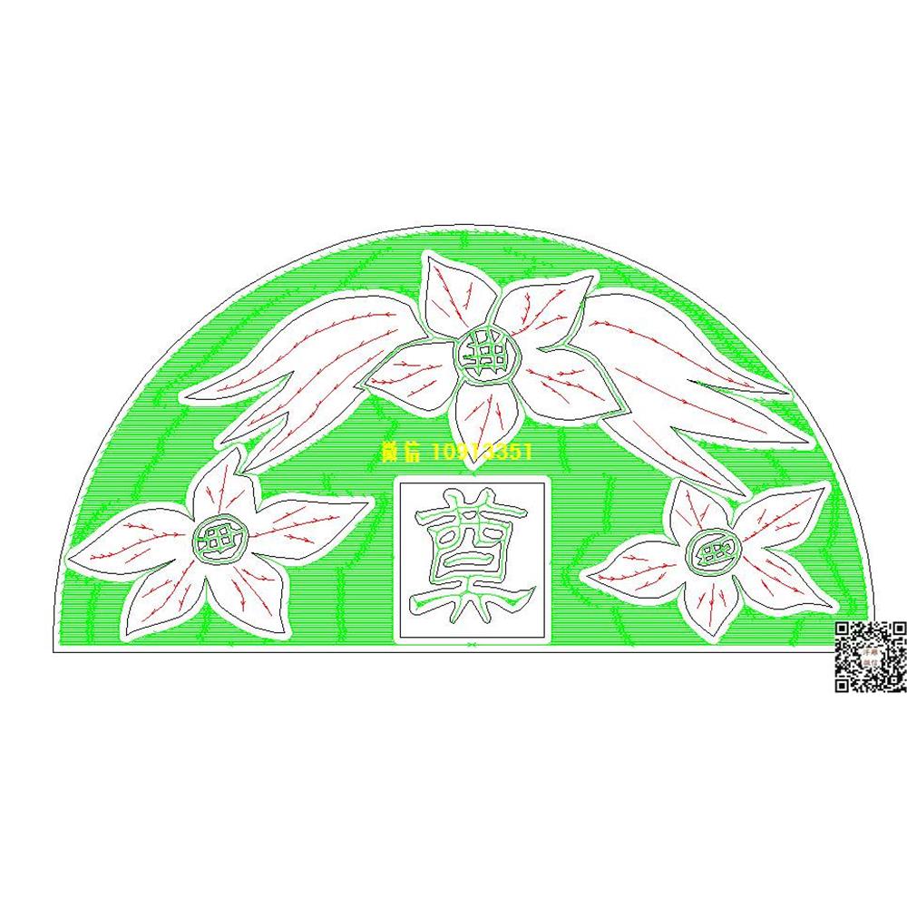 精雕图21墓碑碑头线雕图线条图单线铣底图_电脑雕刻plt文泰矢量图精雕图浮雕图